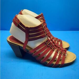 JBU by Jambu Women's 8.5 M SUGAR ENCORE Sandals Gladiator Red Heels